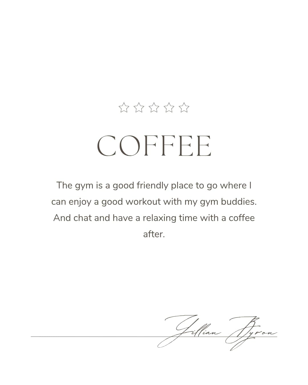 Testimonial from Jillian Byron - Coffee