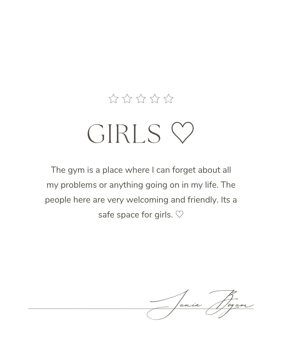 Testimonial from Junia Begum - Girls