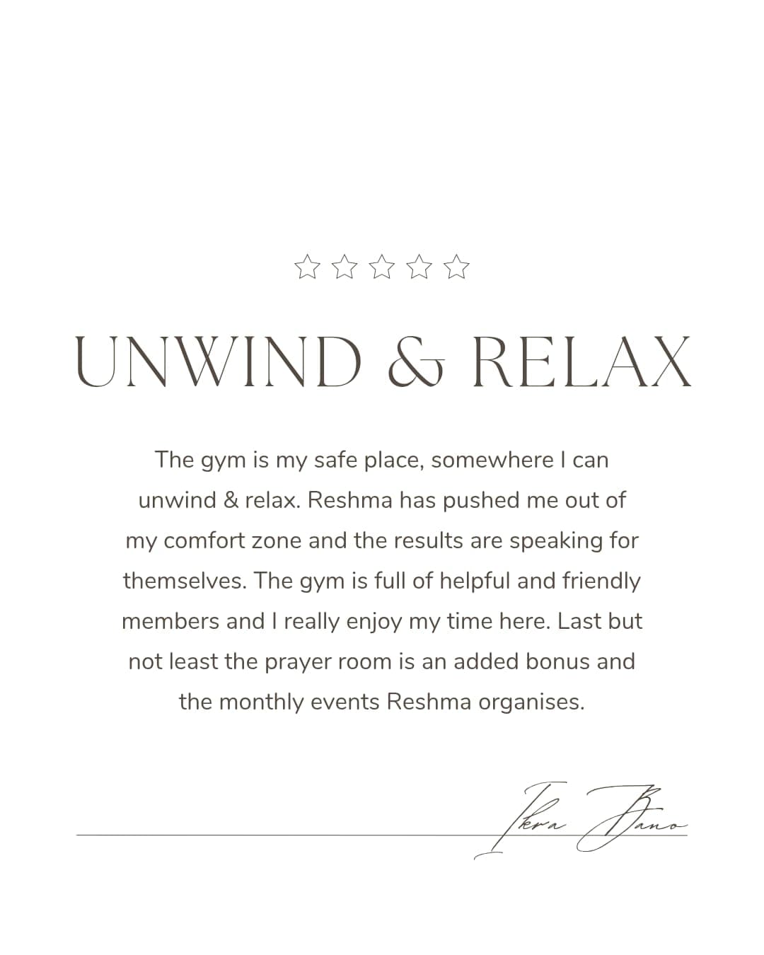 Testimonial from Ikra Bano - Unwind & Relax